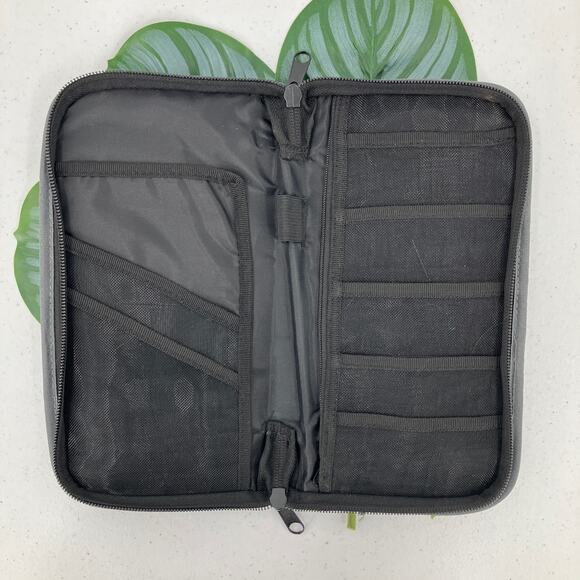 Rectangle Dark Gray Zip Around Side Handle Business Office Organizer Travel Bag - Picture 2 of 10